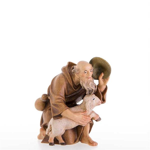 Hirt kniend mit Hut und Lamm Hirt kniend mit Hut und Lamm