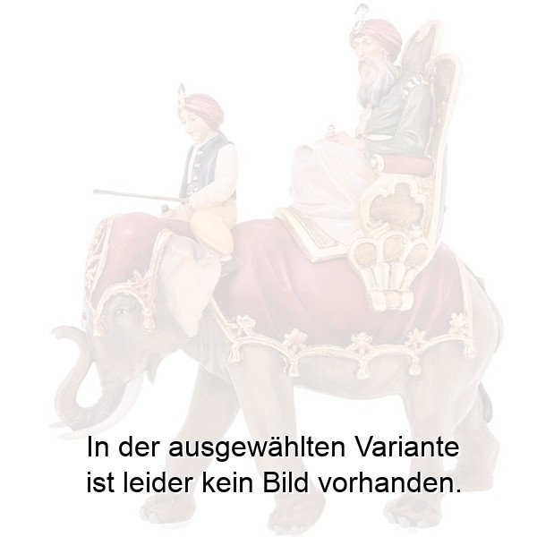 König reitend mit Elefant und Treiber König reitend mit Elefant und Treiber