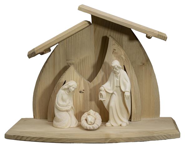Familienstall Altea + Rudolfkrippenfiguren 3 tlg. Familienstall Altea + Rudolfkrippenfiguren 3 tlg.