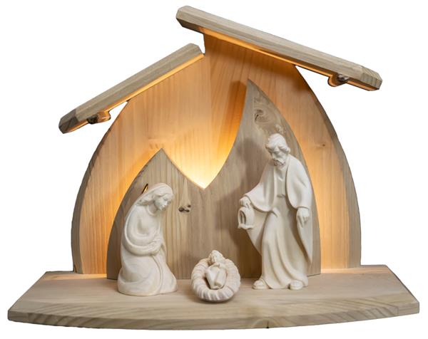 LED Familienstall Altea + Rudolfkrippenfiguren 3 tlg. LED Familienstall Altea + Rudolfkrippenfiguren 3 tlg.