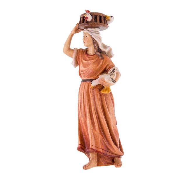 Frau mit Käfig auf dem Kopf Frau mit Käfig auf dem Kopf