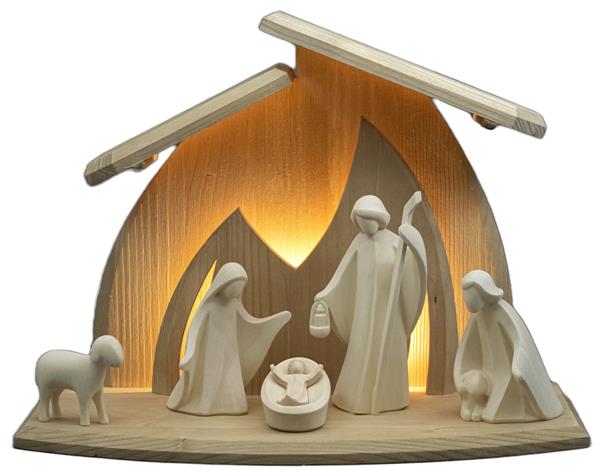 LED Familienstall Altea mit Krippenfiguren Aram 6 tlg. LED Familienstall Altea mit Krippenfiguren Aram 6 tlg.