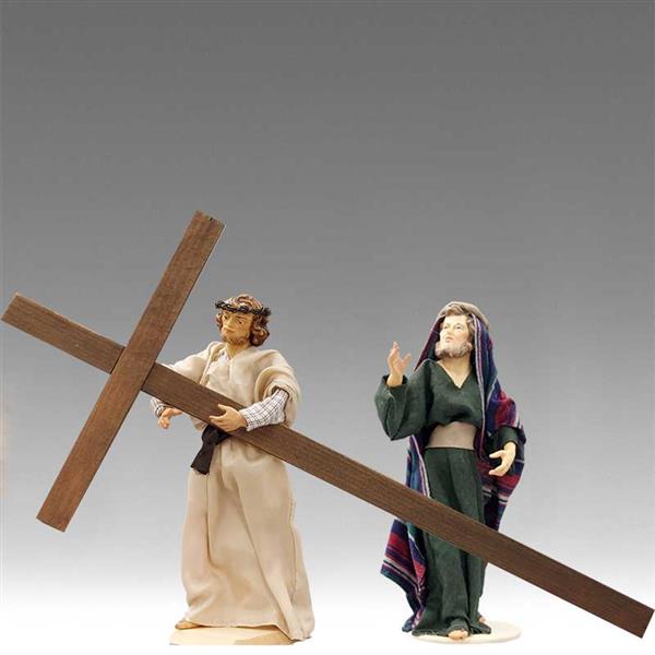 Kreuzweggruppe 2 Figuren mit Kreuz