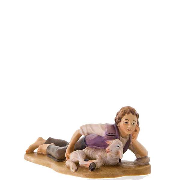 Hirt liegend mit Schaf Hirt liegend mit Schaf