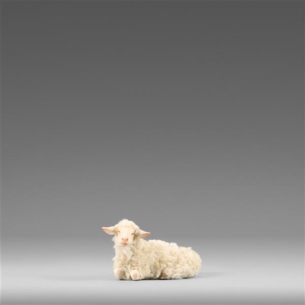 Schaf liegend mit Wolle beige