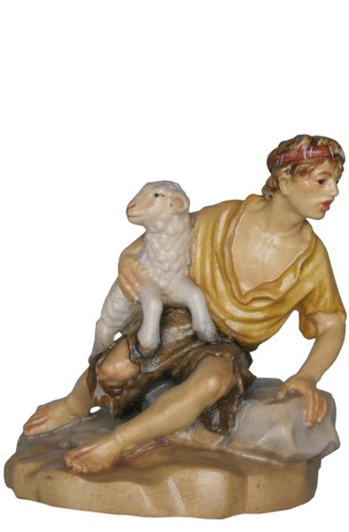 Hirte sitzend mit Schaf Hirte sitzend mit Schaf