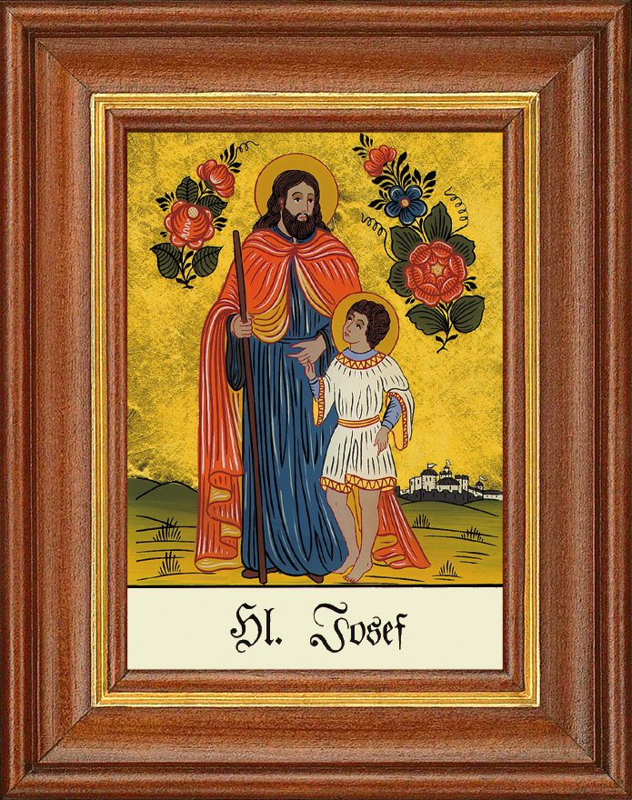 Hl. Josef stehend - Hinterglasbild Hl. Josef stehend - Hinterglasbild