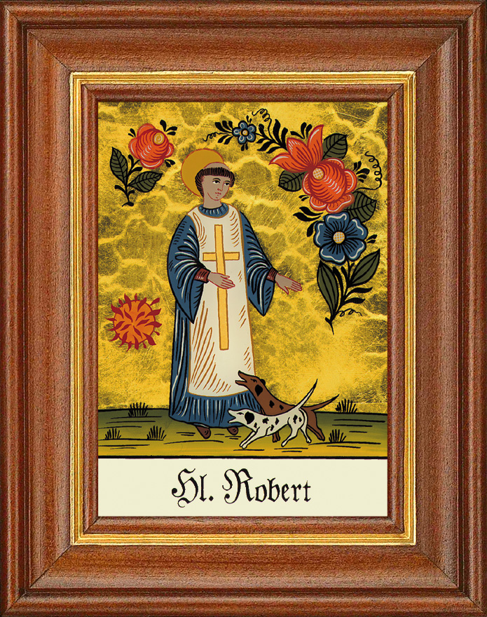 Hl. Robert - Hinterglasbild Hl. Robert - Hinterglasbild