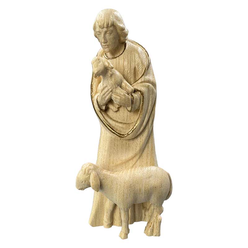 Hirt mit Schaf und Lamm