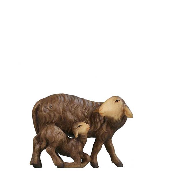 Schaf mit Lamm kniend SCHWARZ Schaf mit Lamm kniend SCHWARZ