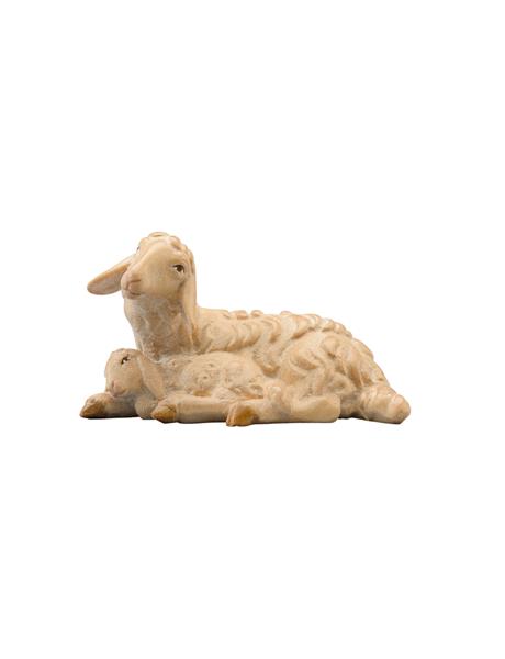 Schaf liegend mit Lamm schlafend Schaf liegend mit Lamm schlafend