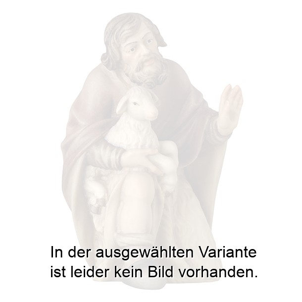 Hirt kniend mit Schaf