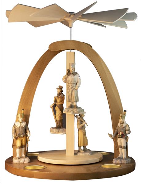 Treppenpyramide mit 5 Bergmännen in 10 cm