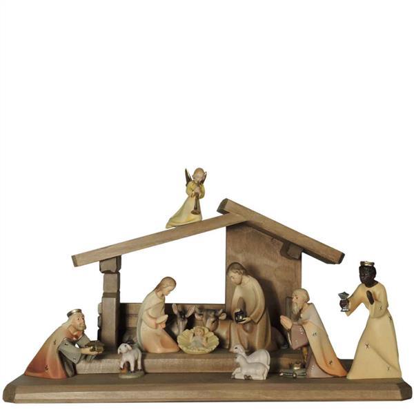 Leo-Krippe 11 Figuren + Stall+Boden Leo-Krippe 11 Figuren + Stall+Boden