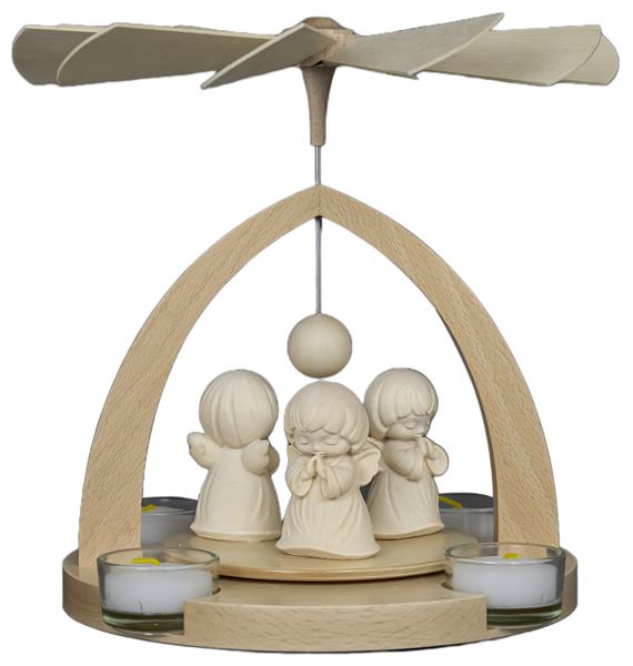 Pyramide mit 3 Luna Engeln in 7 cm