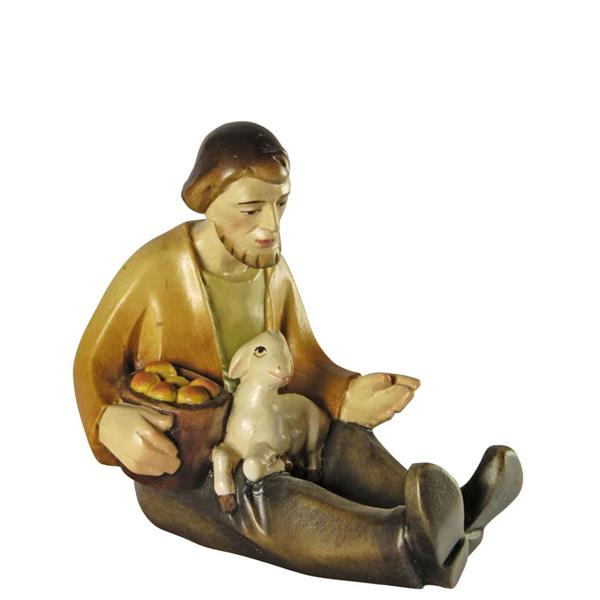 Hirte sitz. mit Schaf Leo-Krippe Hirte sitz. mit Schaf Leo-Krippe