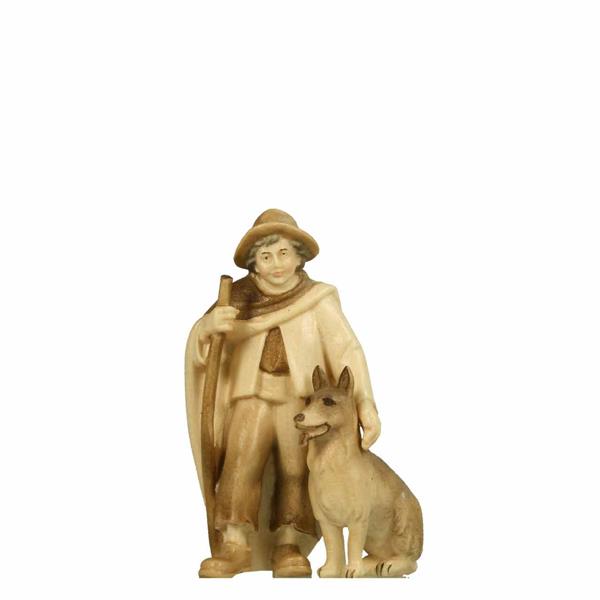 Hirtenjunge mit Schäferhund und Stock