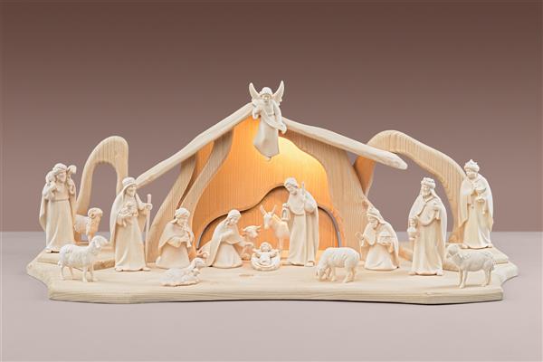 Licht Krippe SET 17 Figuren+Stall Licht+Beleuchtung Licht Krippe SET 17 Figuren+Stall Licht+Beleuchtung