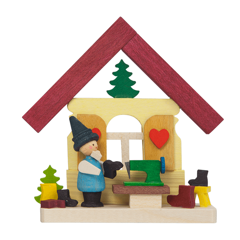 Haus Zwerg mit Nähmaschine Haus Zwerg mit Nähmaschine