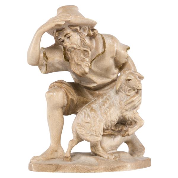 Hirt kniend mit Schaf Hirt kniend mit Schaf