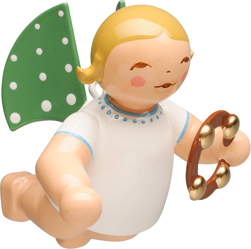 Engel mit Schellenring schwebend