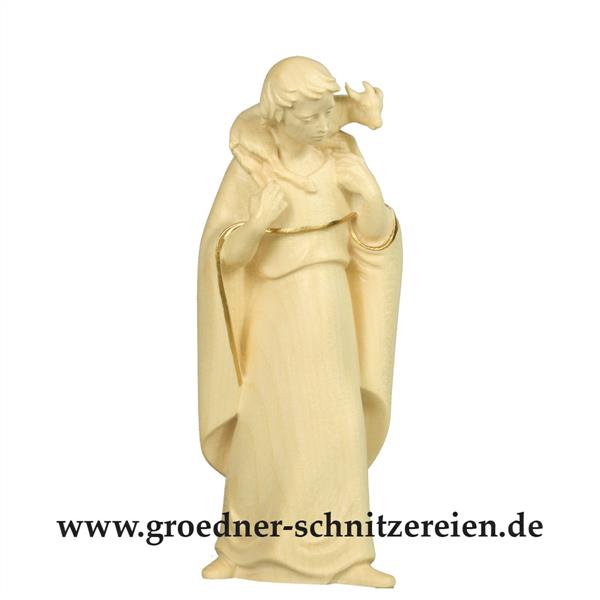 Hirt mit Kitz auf Schulter