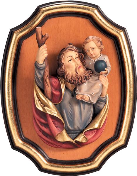 Hl. Christophorus Brustbild und Rahmen