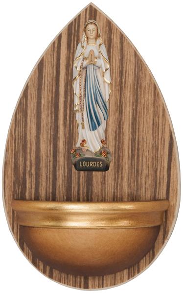 Weihwasserbecken Holz mit Lourdes Madonna Weihwasserbecken Holz mit Lourdes Madonna