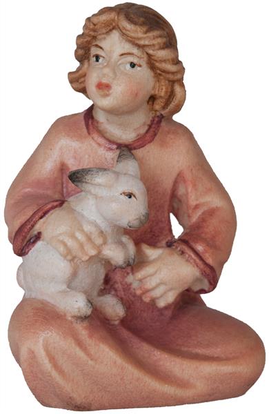 Mädchen sitzend mit Hase Mädchen sitzend mit Hase