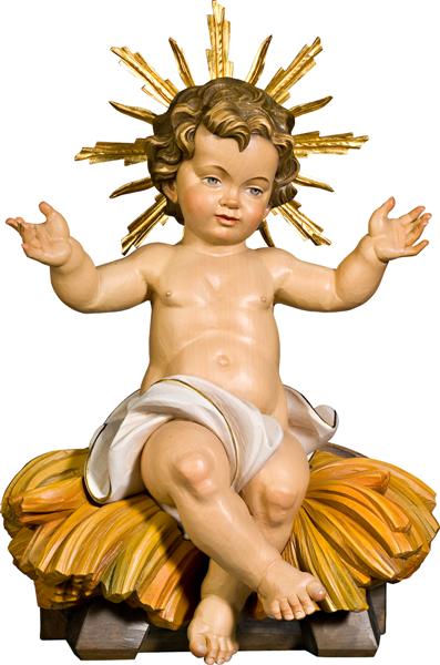Jesuskind mit Sitzwiege 2-teilig Jesuskind mit Sitzwiege 2-teilig