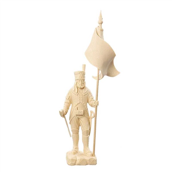 Annaberger Obersteiger mit Bergmannfahne gelb-schwarz Annaberger Obersteiger mit Bergmannfahne gelb-schwarz