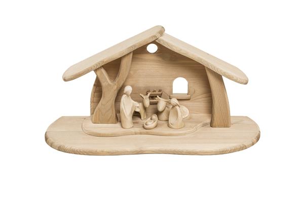 Fabelkrippe Set 5-teilig mit Krippenstall schlicht Fabelkrippe Set 5-teilig mit Krippenstall schlicht
