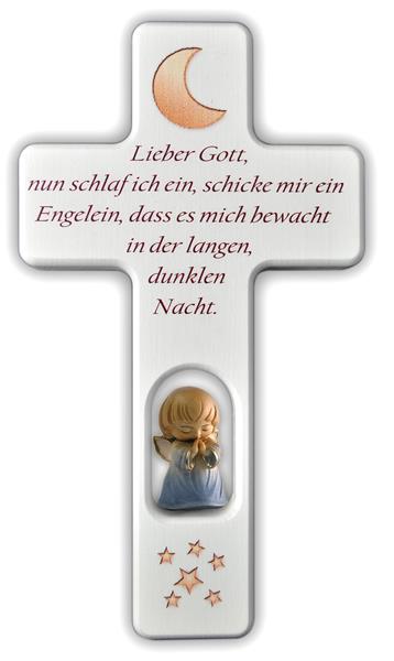 Kreuz weiß mit Engel Lieber Gott