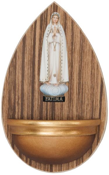 Weihwasserbecken aus Holz mit Fatima Madonna
