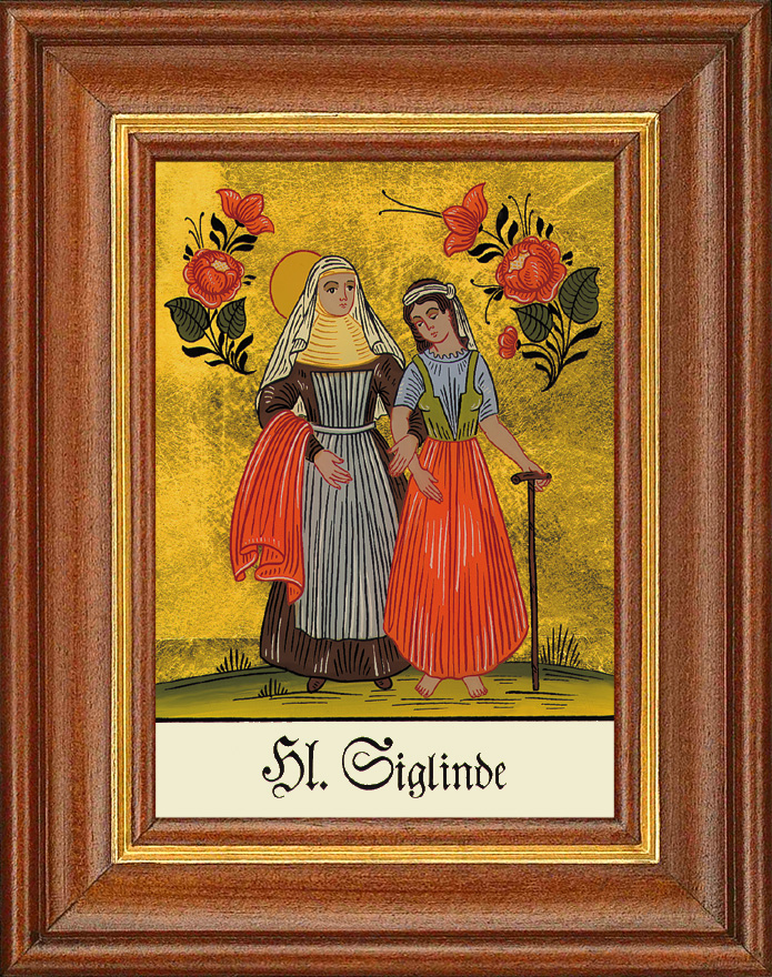 Hl. Siglinde - Hinterglasbild Hl. Siglinde - Hinterglasbild