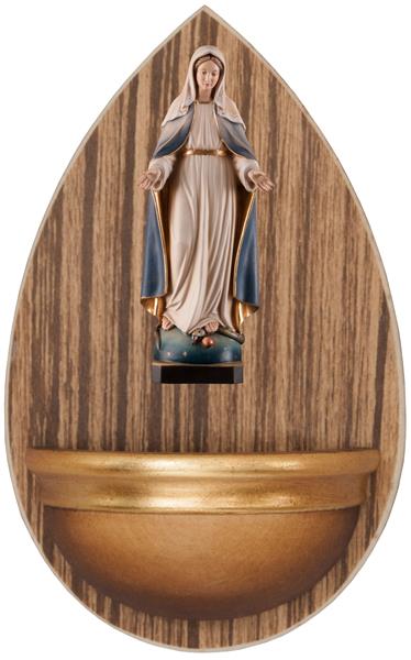 Weihwasserbecken Holz mit Gnadenspenderin Weihwasserbecken Holz mit Gnadenspenderin