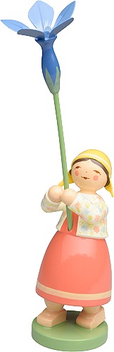 Mädchen mit Frühlingsenzian