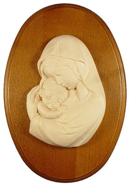 Madonna Relief auf Brett
