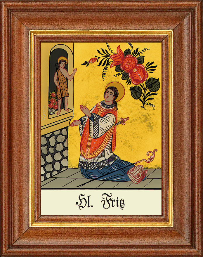 Hl. Fritz - Hinterglasbild Hl. Fritz - Hinterglasbild