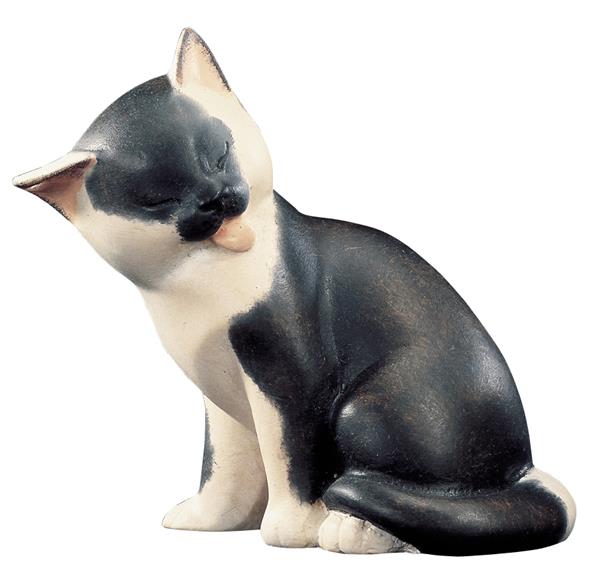 Katze sitzend schwarz-weiß