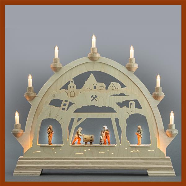 Kleiner Lichterbogen mit 4 Berghauern in 6 cm Kleiner Lichterbogen mit 4 Berghauern in 6 cm