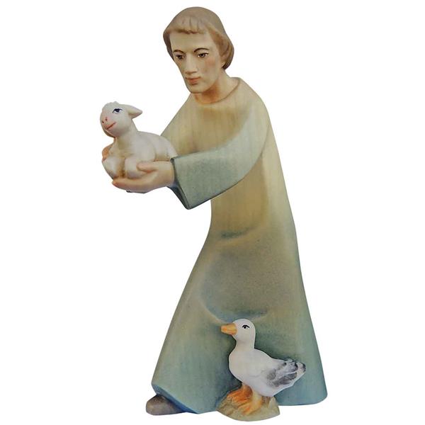 Hirte mit Schaf + Gans Leo-Krippe Hirte mit Schaf + Gans Leo-Krippe