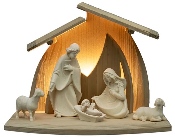 LED Familienstall Altea mit Kaledos Hl. Famile + 2Schafe