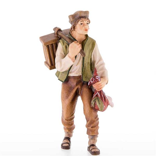 Hirt mit Hühnerkäfig Hirt mit Hühnerkäfig