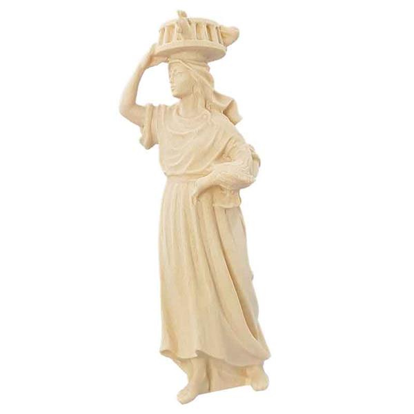 Frau mit Käfig auf dem Kopf