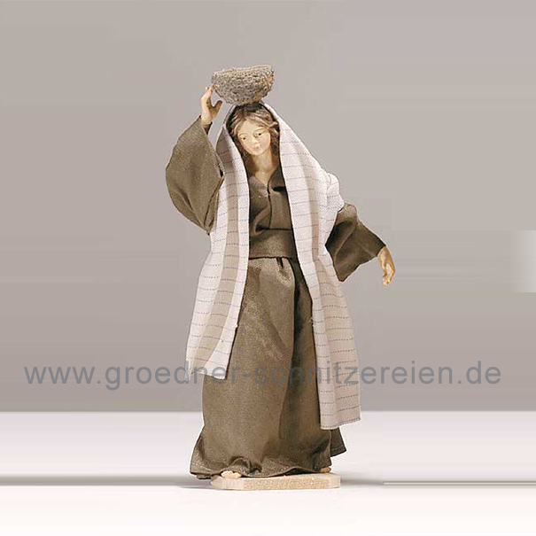 Frau mit Korb auf Kopf