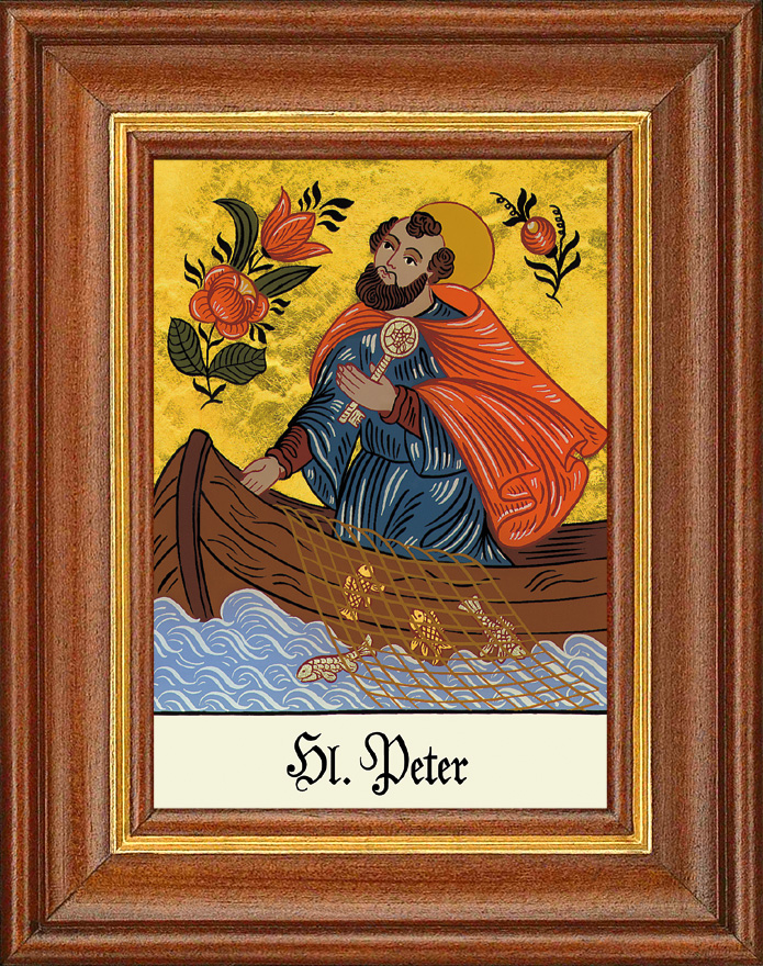 Hl. Peter Schlüssel - Hinterglasbild Hl. Peter Schlüssel - Hinterglasbild