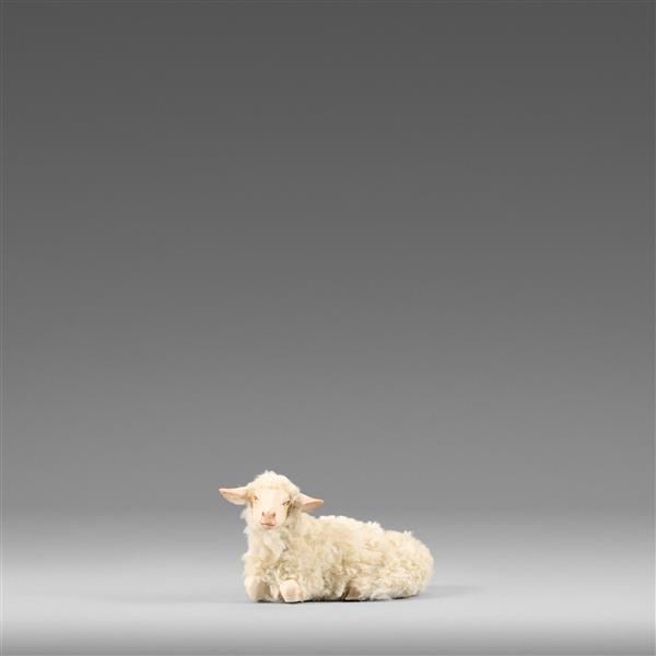 Schaf liegend mit Wolle beige