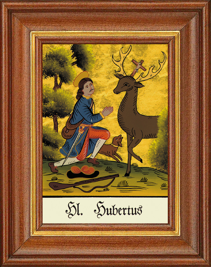 Hl. Hubertus - Hinterglasbild Hl. Hubertus - Hinterglasbild