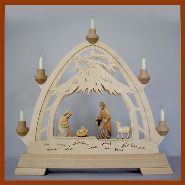 Gotischer Bogen + Hl. Familie Rudolf + Schaf 9 cm Gotischer Bogen + Hl. Familie Rudolf + Schaf 9 cm